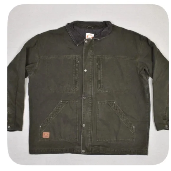 Sorel Duck barn Chore Jacket olive green canvas Pockets EUC size XL - Picture 1 of 13